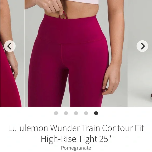 Lululemon Wunder Train Contour Fit 25” Leggings in Pomegranate size 4 - Picture 5 of 11
